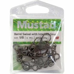 Mustad Barrel Black Inter Lock Swivel
