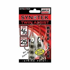 Synotek Twin Assist Hooks 4/0 2.5cm Black Glow