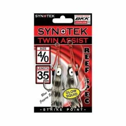 Synotek Twin Assist Hooks 4/0 3.5cm Black Glow