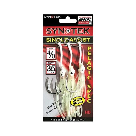 Synotek Single Assist Hooks 4/0 3.5cm Full Glow 1 Synotek Single Assist Hooks 4/0 3.5cm Full Glow