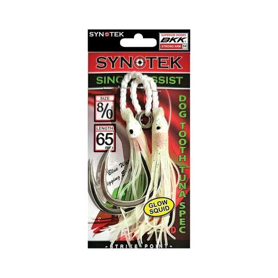 Synotek Single Assist Hooks 8/0 6.5cm Full Glow 1 Synotek Single Assist Hooks 8/0 6.5cm Full Glow
